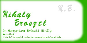 mihaly brosztl business card